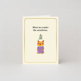 'Meet Me Under The Mistletoe' Mini Christmas Card