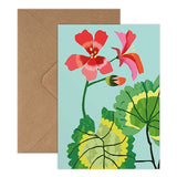 Pack of 8 'Geranium' Mini Greetings Cards - Winter's Moon 