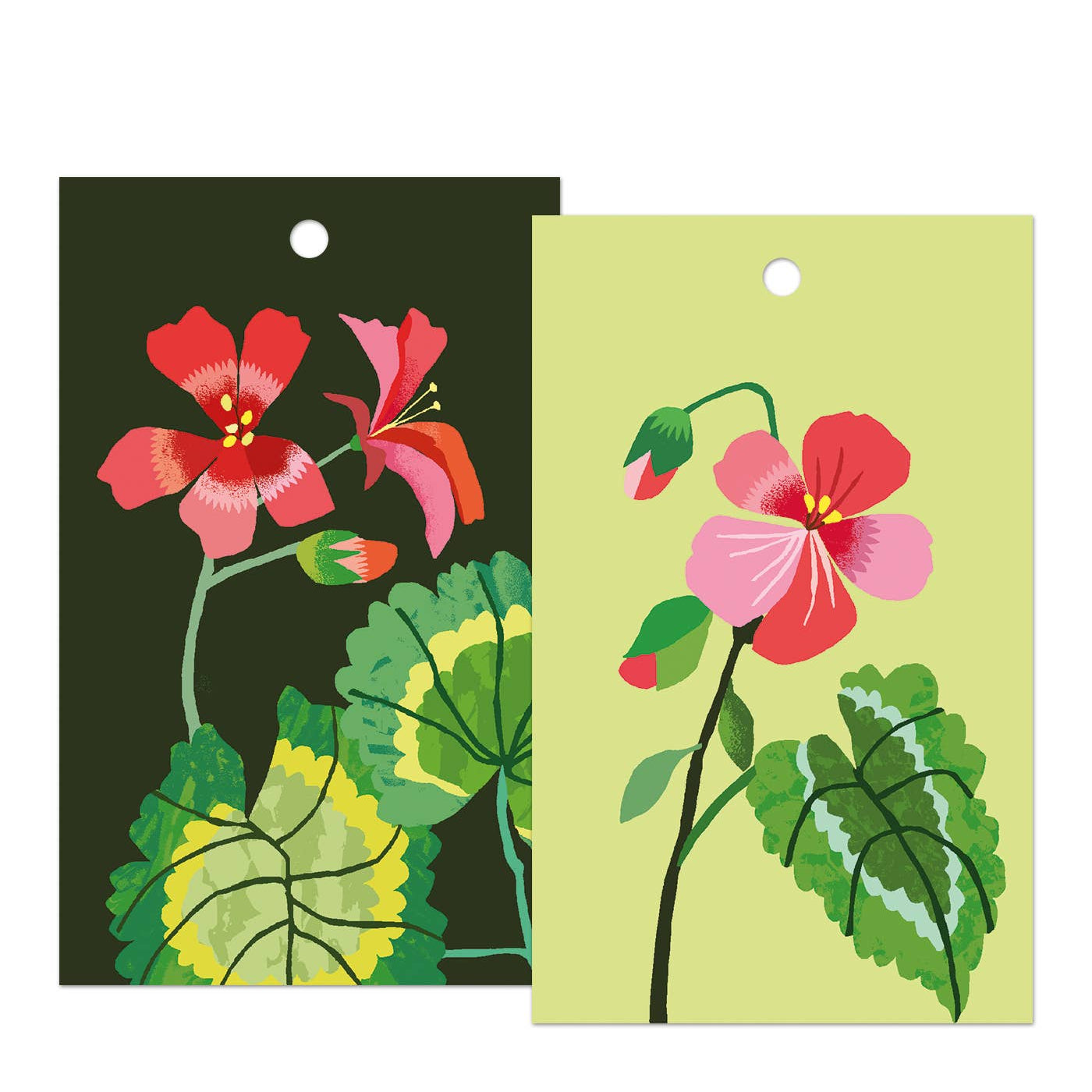 brie harrison - geranium gift tags on white background - winter's moon