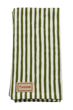 Pinstripe Block Print Napkins - Set of 4