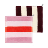 Pack of 2 Face Cloths - Stripe Pink