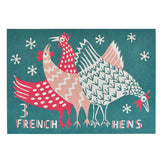 Cambridge Imprint 3 French Hens card on white background