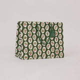 Block Printed Gift Bag - Holly Green
