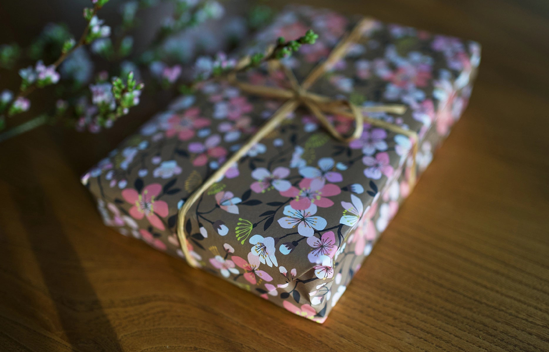 'Cherry Blossom' Wrapping Paper - Winter's Moon 