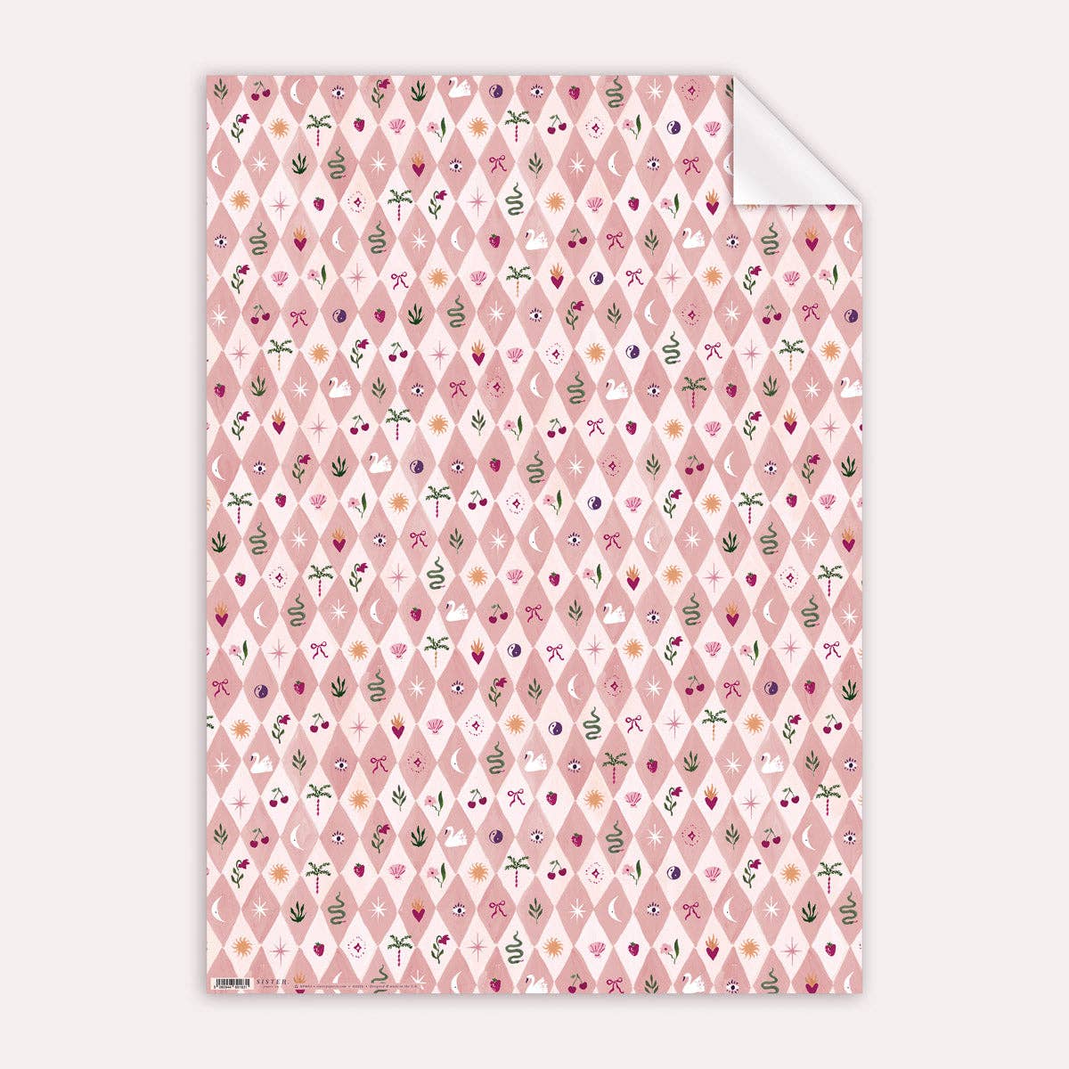 'Blush Harlequin' Wrapping Paper - Winter's Moon 