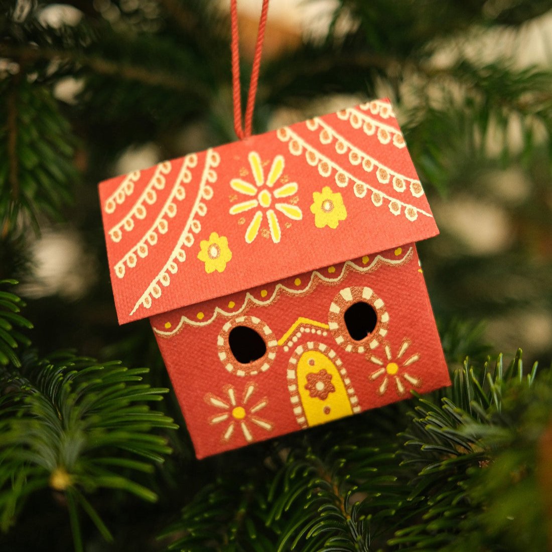 Gingerbread House Handmade Paper Decoration - Winter's Moon 