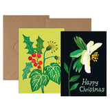 Pack of 6 Mini Christmas Cards - Ivy & Holly - Winter's Moon 