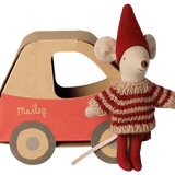 Maileg Christmas Mouse - Little Sister in Car Box