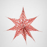 Large Handmade Paper 'Sirius' Star Decoration - Red & White