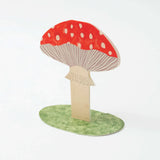 Toadstool Stand-Up Greetings Card - Winter's Moon 