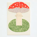 Toadstool Stand-Up Greetings Card - Winter's Moon 