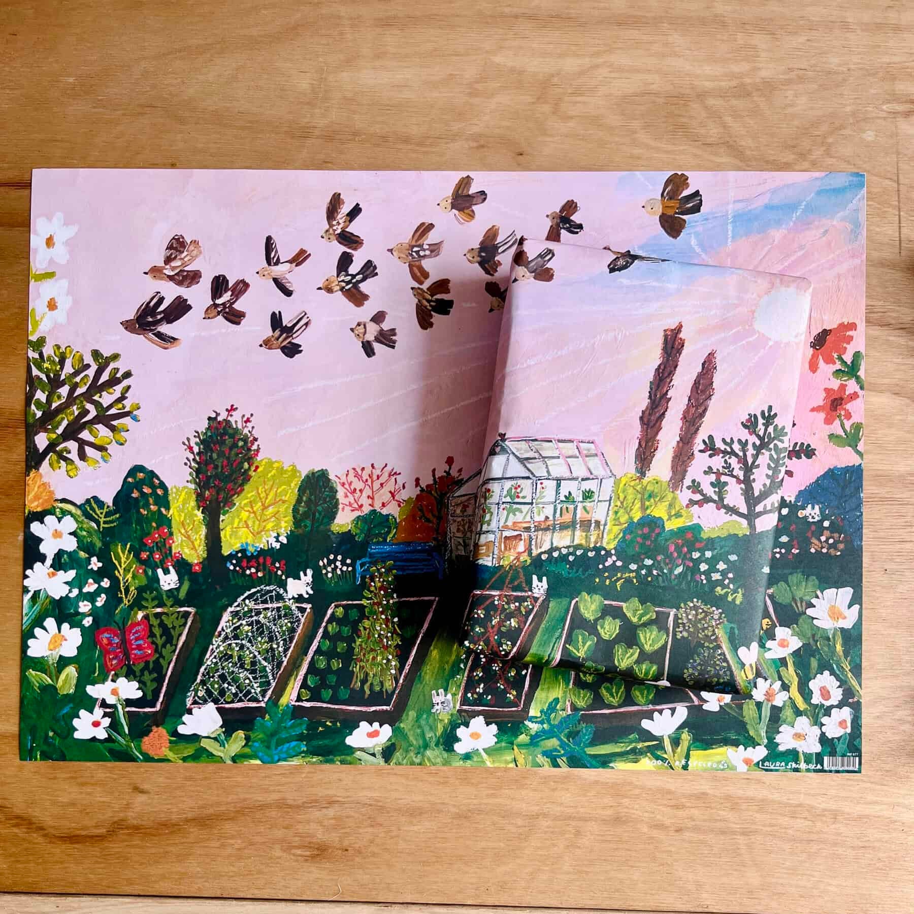 gift wrap sheet with allotment illustration