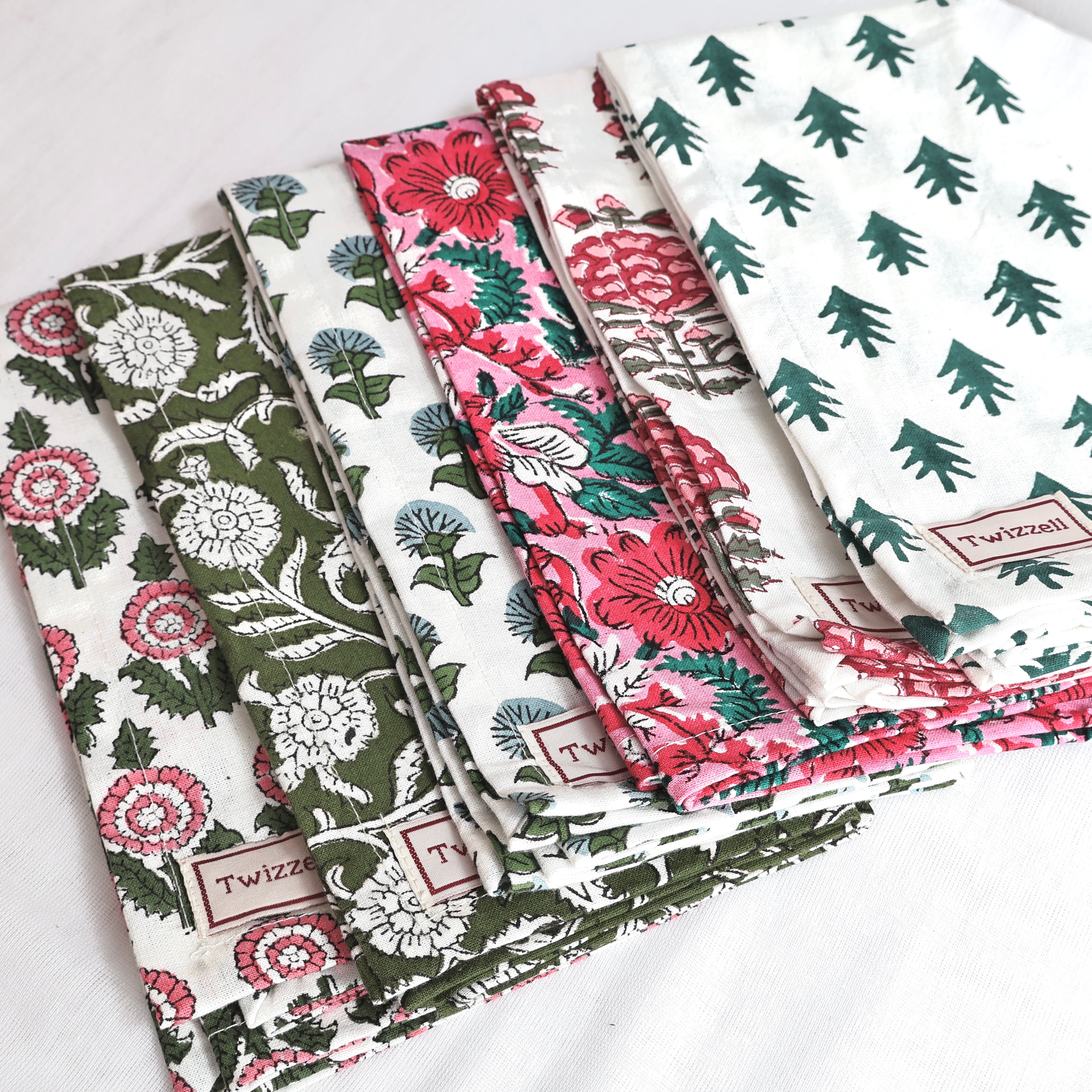 Block Print Napkins - Set of 4 - Winter's Moon 