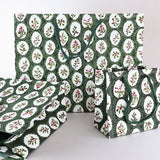 Block Printed Gift Bag - Holly Green