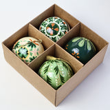 Papier Mâché Bauble - Green