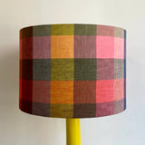 Yellow Table Lamp & 'Festival Check' Shade - Winter's Moon 