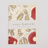 Hand Block Printed Greeting Card - Marigold Scarlet
