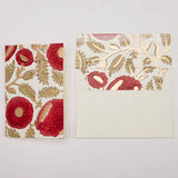 Hand Block Printed Greeting Card - Marigold Scarlet
