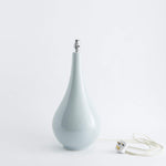 Large Grey Lamp & Pewter 'Bloom' Shade - Winter's Moon 