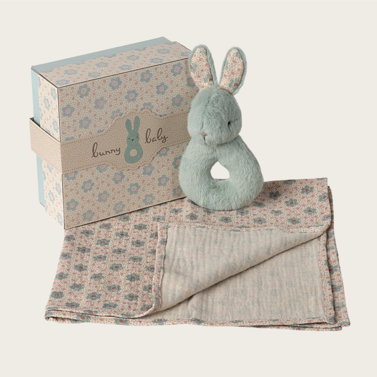 Maileg Bunny Rattle Set - Mint - Winter's Moon 