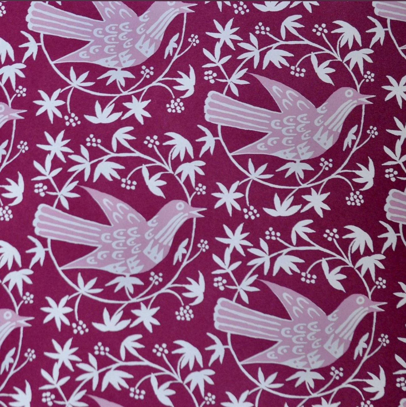 'Songbird Bramble' Wrapping Paper - Winter's Moon 