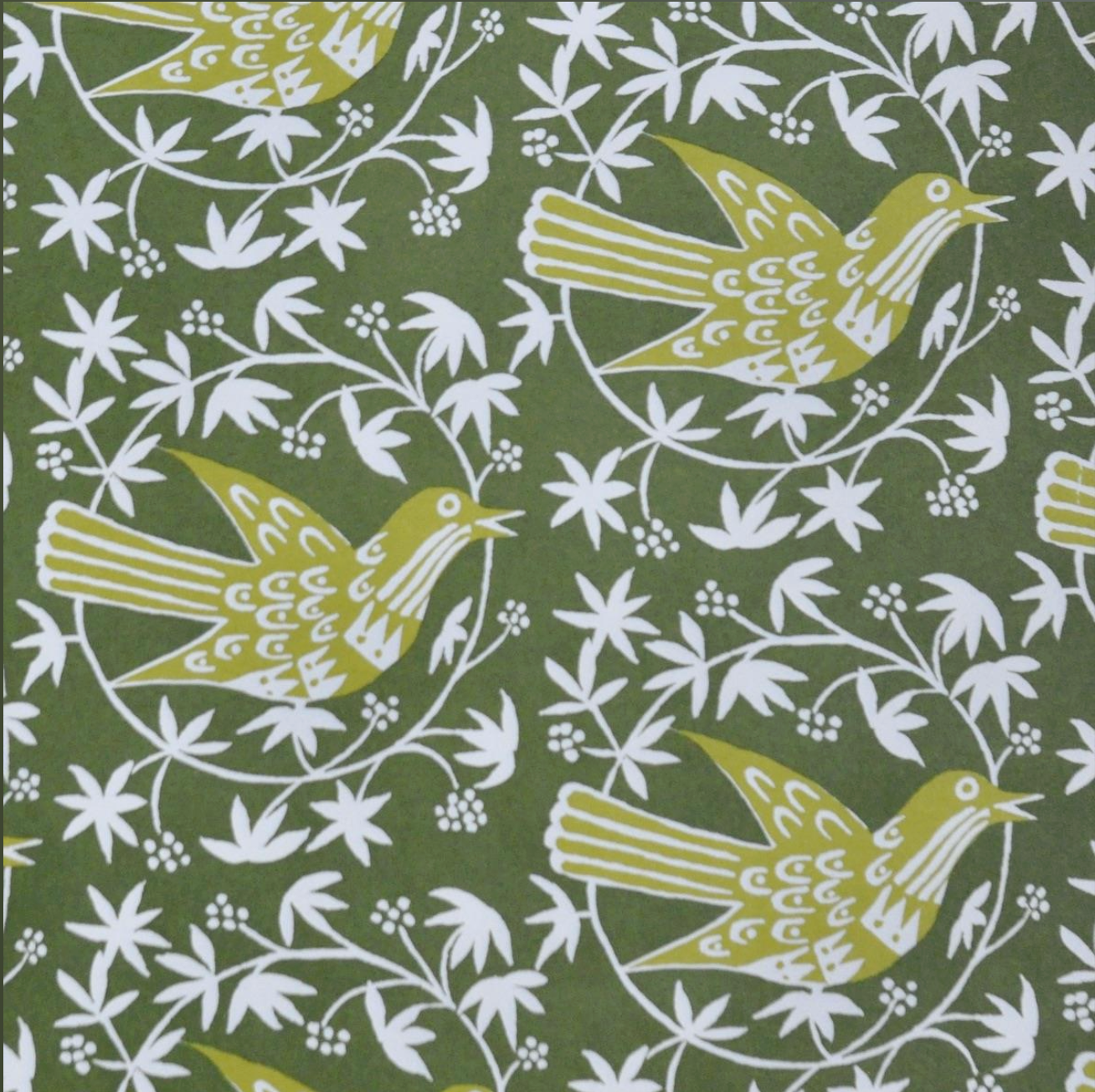 'Songbird Moss' Wrapping Paper - Winter's Moon 