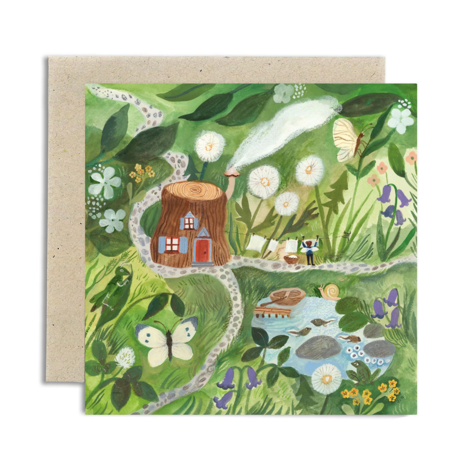 gemma koomen - by the little pond card on white background - winter's moon