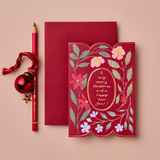 Red Flora 'Merry Christmas' Greetings Card