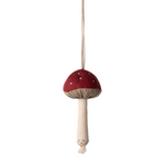 maileg - red fabric mushroom ornament - winter's moon