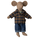 maileg - light brown dad mouse on white background - winter's moon