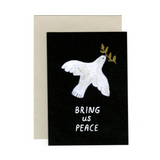 gemma koomen - bring us peace christmas card with dove illustration - winter's moon