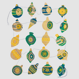 Hand-Printed Christmas Ornament Garland