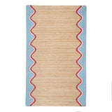 Organic Jute Scalloped Rug - Sky Blue (122cm x 183cm)