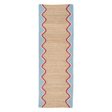 Organic Jute Scalloped Runner - Sky Blue (61cm x 183cm)