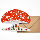 'Snowy Mushroom' Die-Cut Greetings Card - Winter's Moon 
