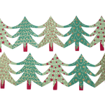 Hand-Printed Christmas Tree Concertina Garland - Winter's Moon 