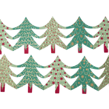 Hand-Printed Christmas Tree Concertina Garland - Winter's Moon 