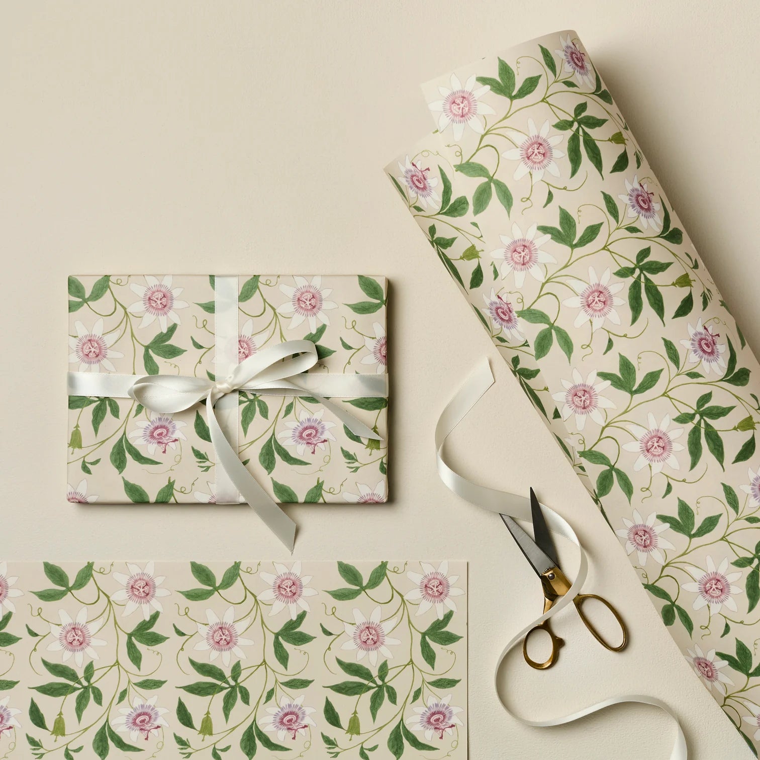 'Passionflower' Wrapping Paper - Winter's Moon 