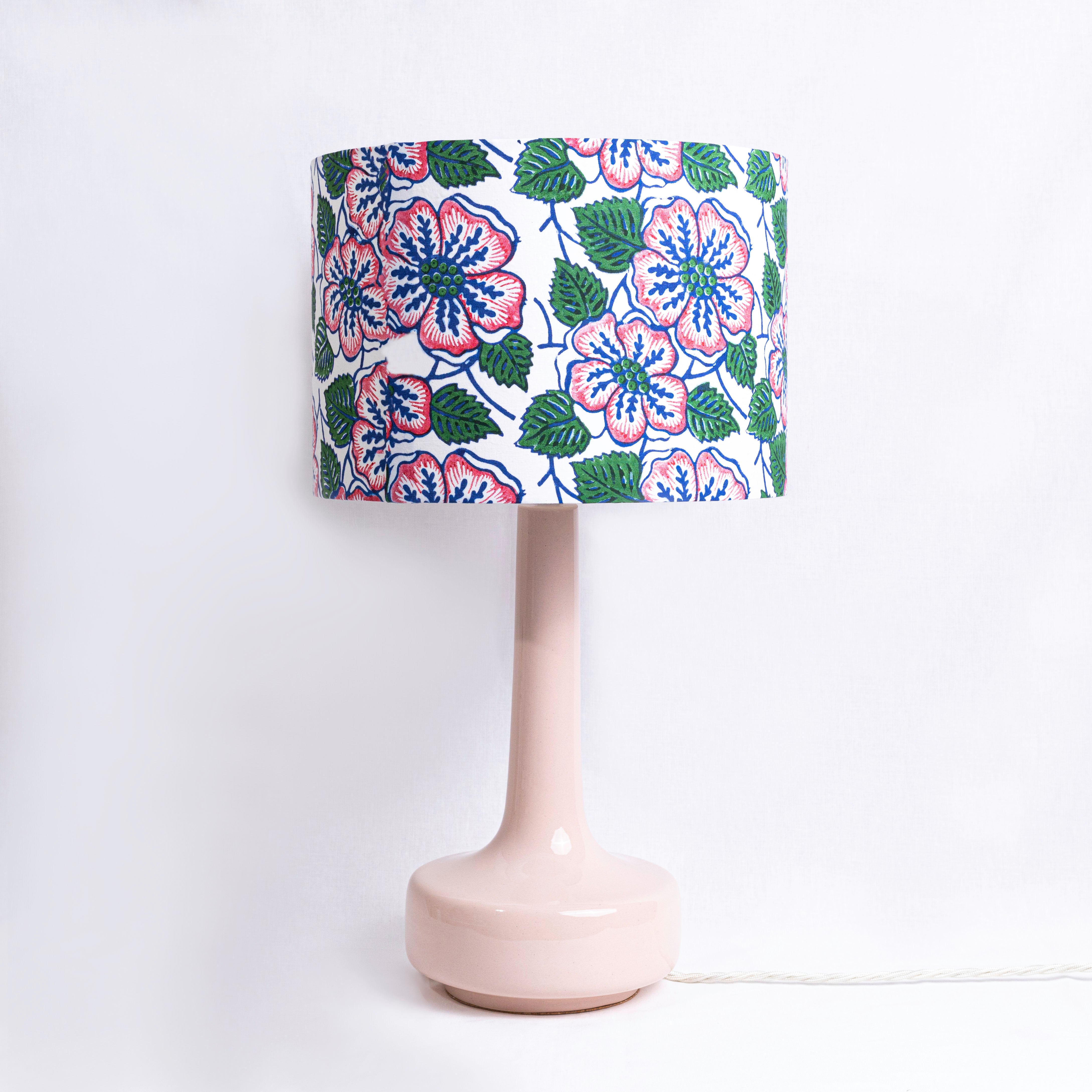 Blush Pink Table Lamp & 'Wild Rose' Shade - Winter's Moon 