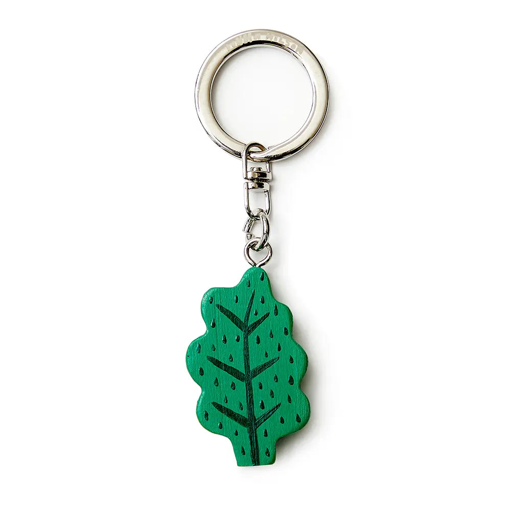 Wooden Leaf Keyring by Donna Wilson - Winter's Moon 