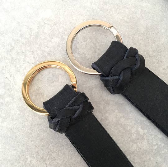 The 'Bobbie' Black Leather Keyring