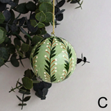 Papier Mâché Bauble - Green