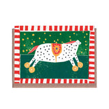 luiza holub - toy horse lancet christmas card with envelope - winter's moon