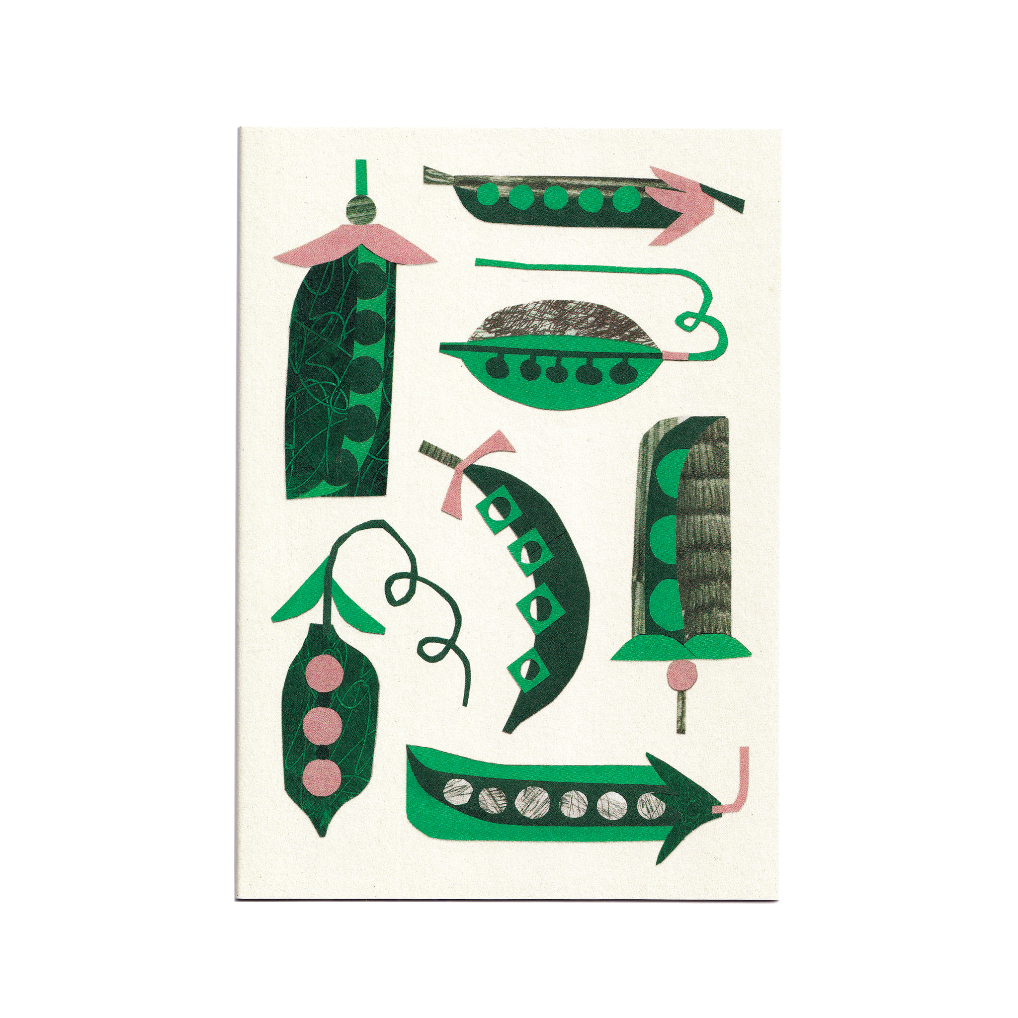 cait mceniff - peas in a pod card on white background - winter's moon