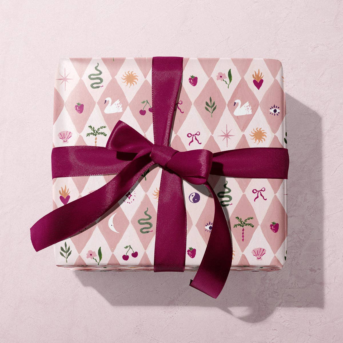 'Blush Harlequin' Wrapping Paper - Winter's Moon 