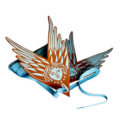 cambridge imprint - 5 Fancy Suffolk Angels Gift Tags Bruised Copper - winter's moon
