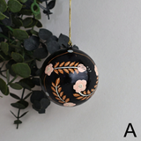 Gold papier mâché bauble, pattern A