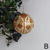 Gold papier mâché bauble, pattern B