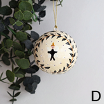 Gold papier mâché bauble, pattern D
