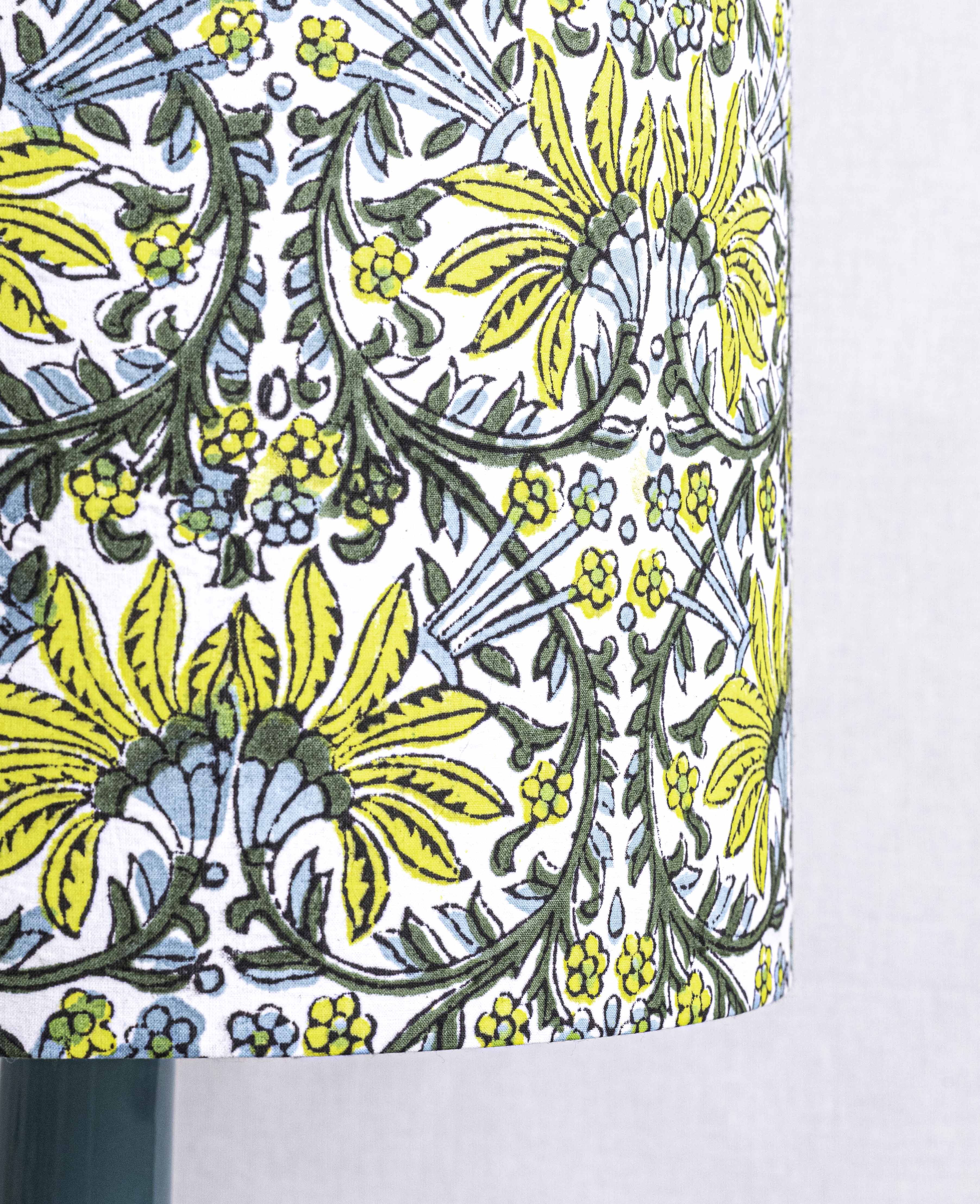 Yellow Table Lamp & 'Jasmine' Shade - Winter's Moon 